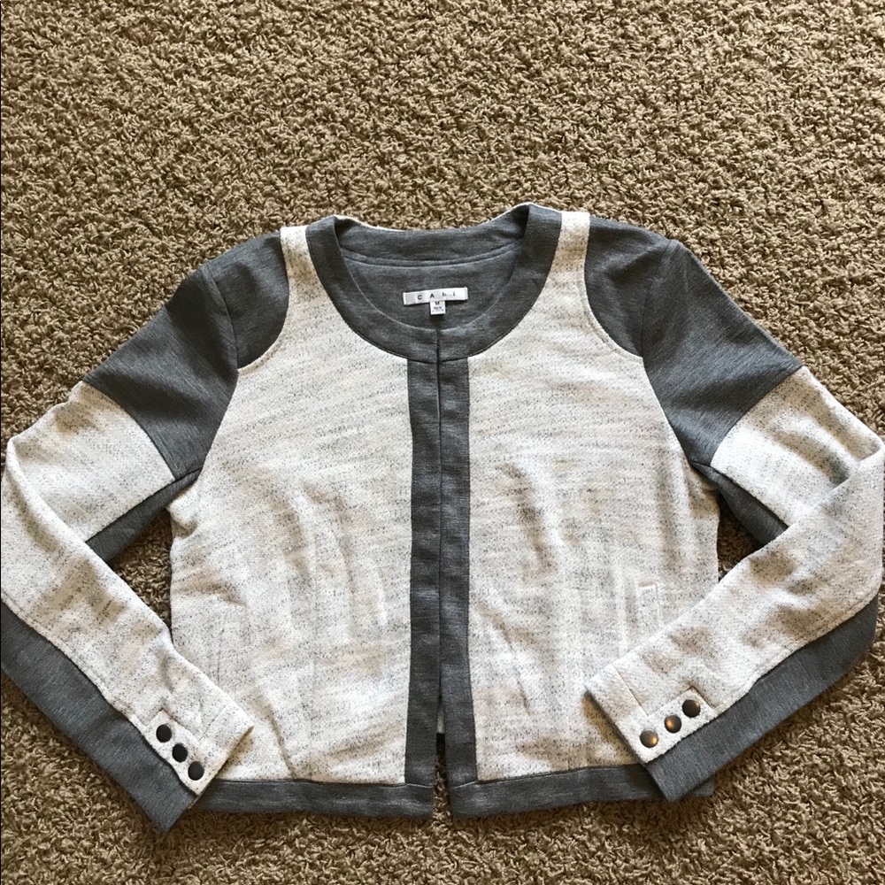 Cabi #211 Cropped Moto Shrunken Blazer Size M